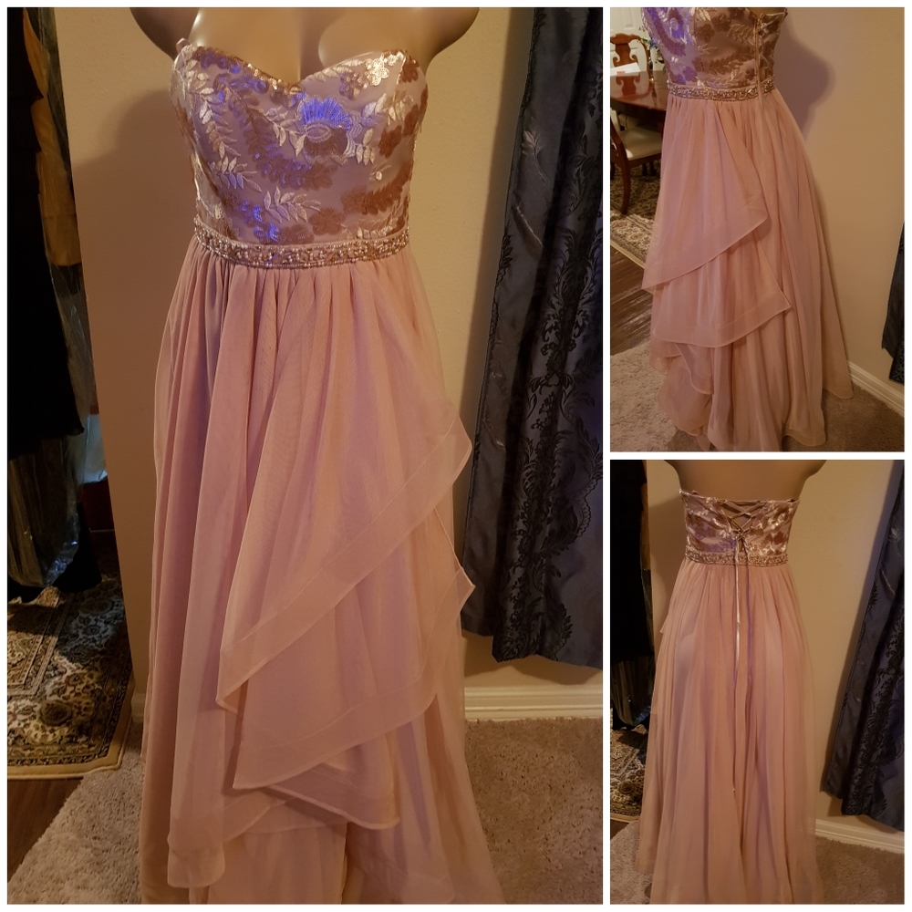 Mauve Strapless Sequin Dress Prom/Wedding